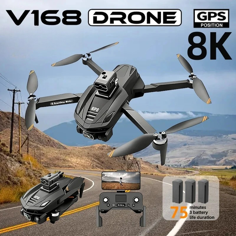 Drone Ls Rc - Original V168 GPS Drone Professional 8K