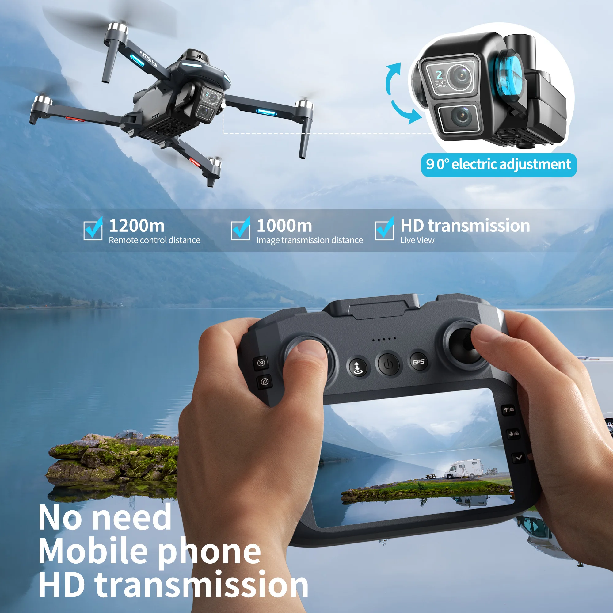 Original XT606 Drone Professio - Drone Ls Rc ulasan dan harga