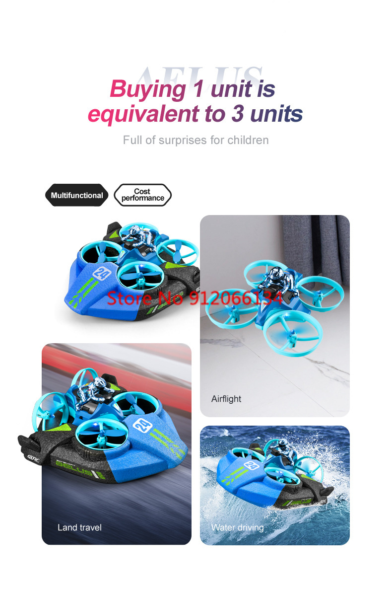 2.4G RC Plane Car Boat 3 In 1  - Drone Rc Game ulasan dan harga