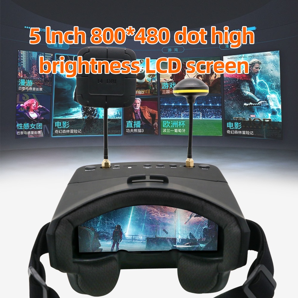 EV800D 5.8G 40CH 5 Inch 800*48 - Fpv Goggles Headset ulasan dan harga