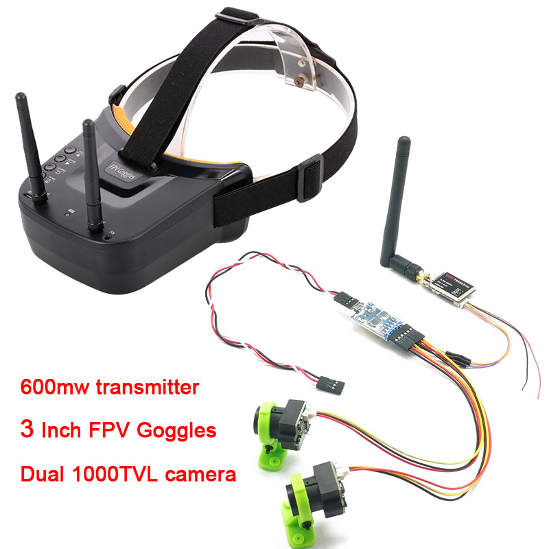 3 channel Dual Video camera CM - Fpv Goggles Headset ulasan dan harga