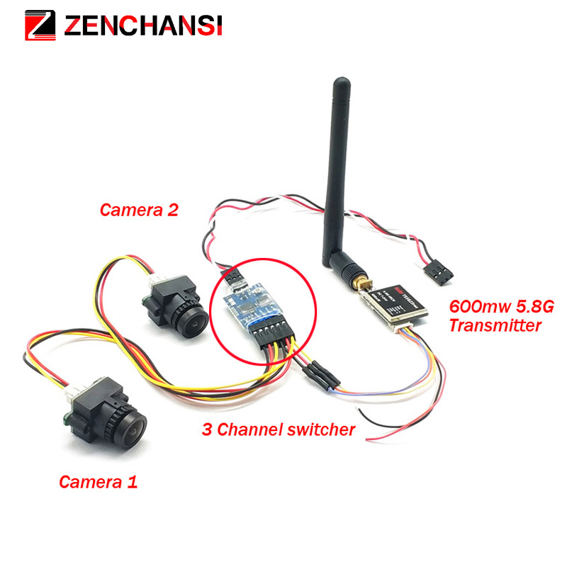 3 channel Dual Video camera CM - Fpv Goggles Headset ulasan dan harga